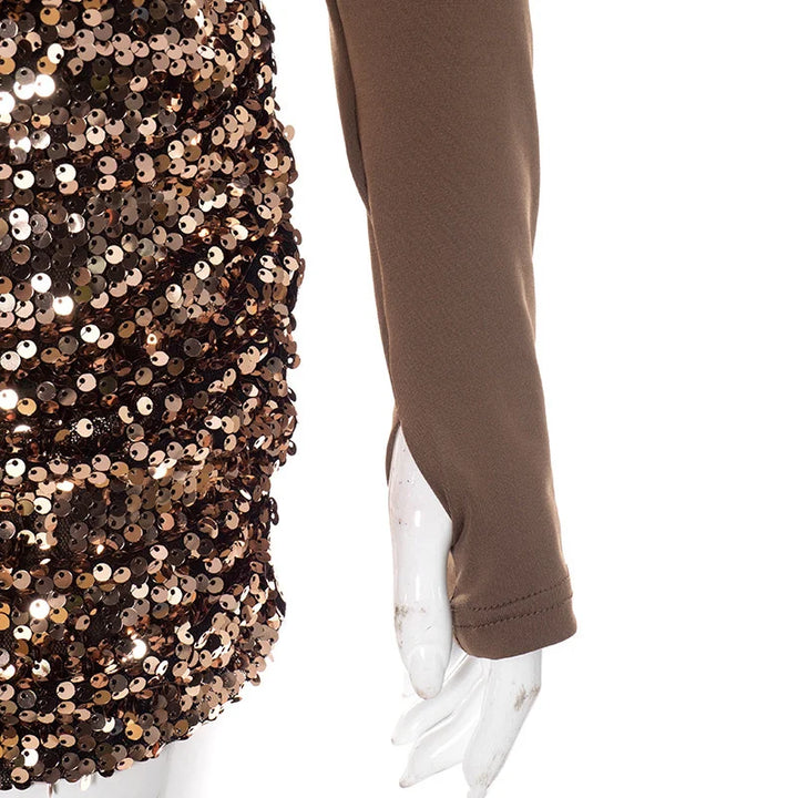 סט שני חלקים חצאית מיני פייטים וחולצה - ZOEY