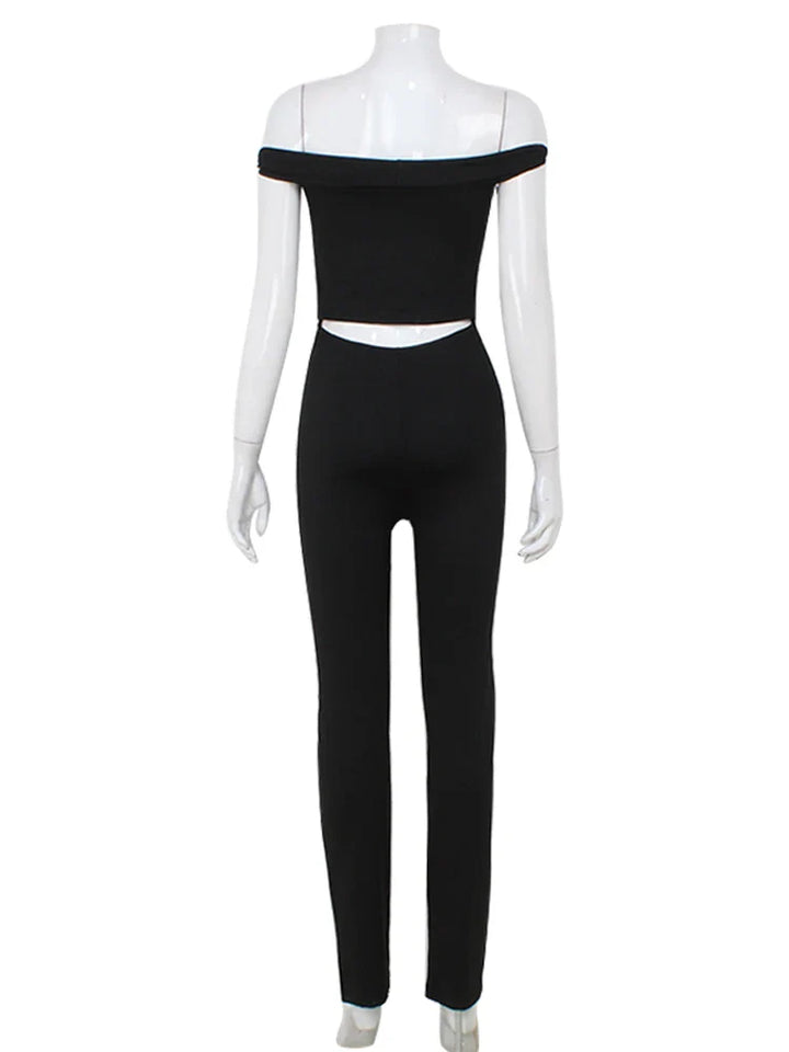 Long jumpsuit with off-shoulder design - May