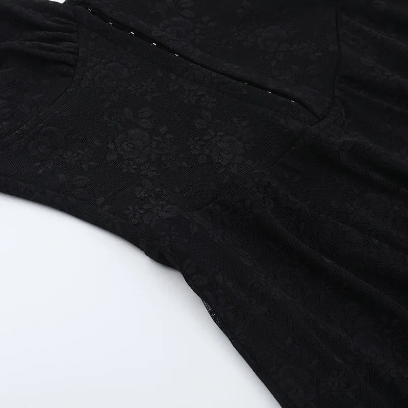 A-line Lace Mini Dress with Pin Closure - Amaris