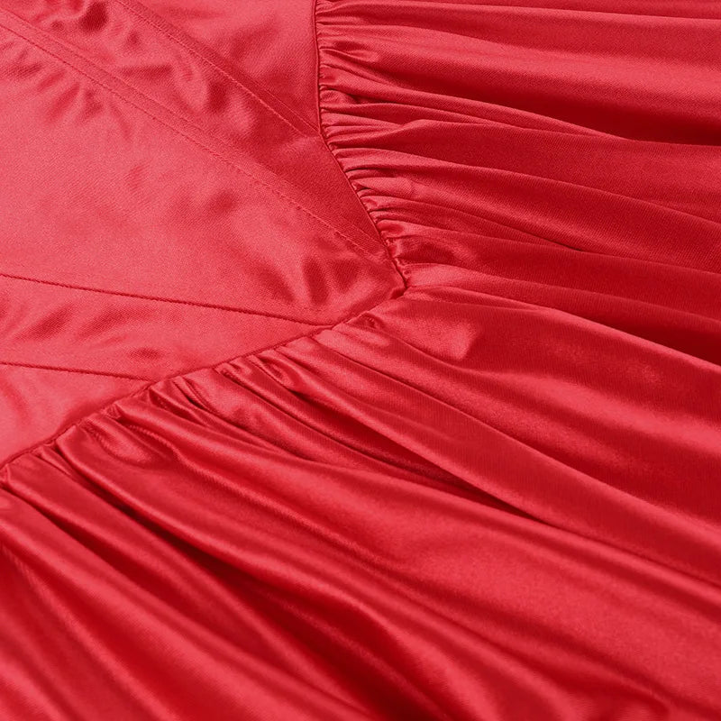 Balloon Cut Satin Mini Dress - Shandy