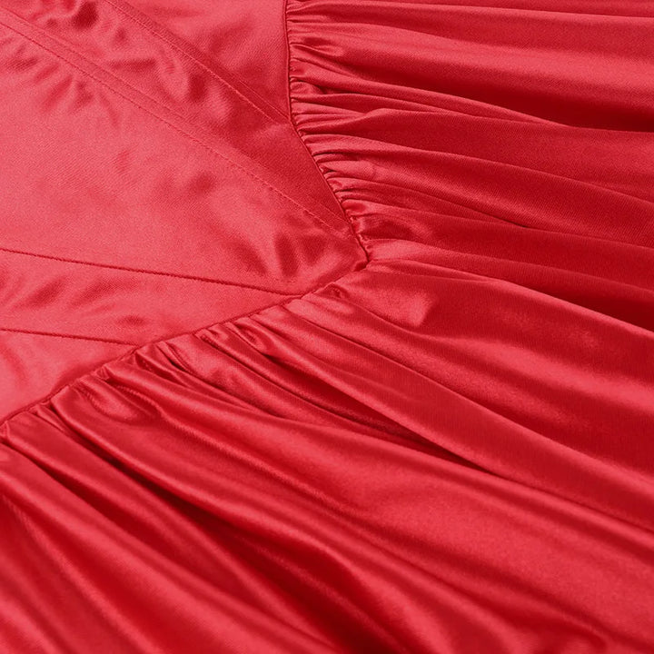 Balloon Cut Satin Mini Dress - Shandy