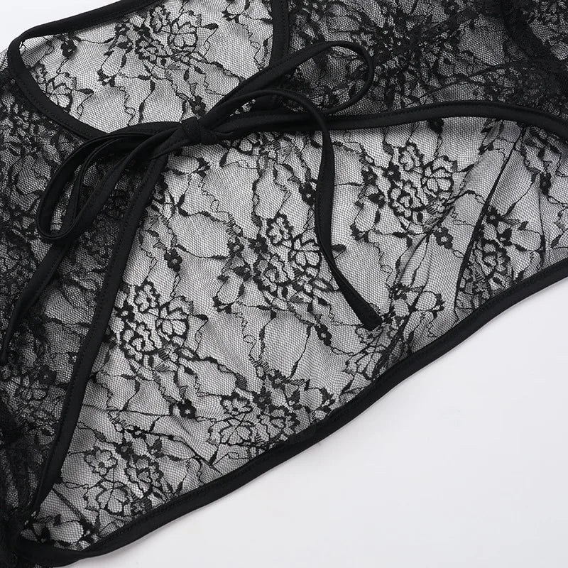 Lace corset top with lace sleeve decoration - Mila