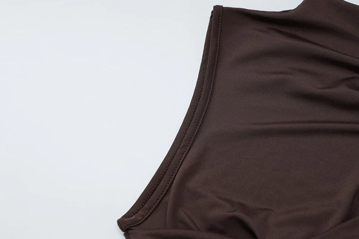 Mini dress with ruching and asymmetrical design decorated with a train - Jay