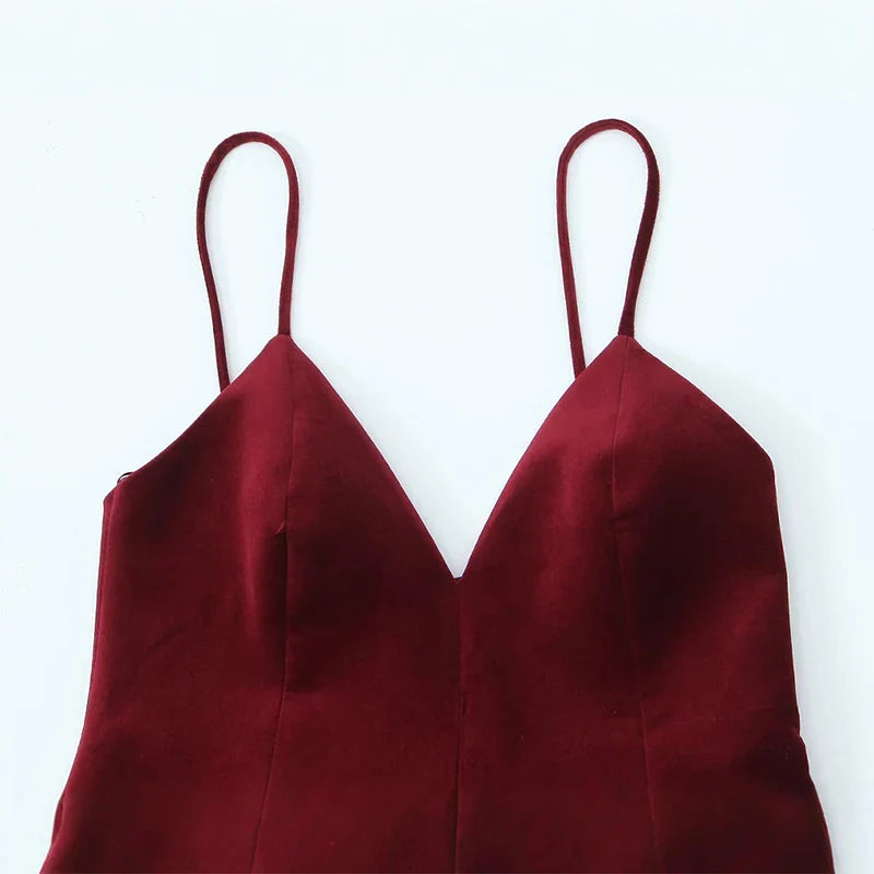 Open Back Velvet Mini Dress - Clart