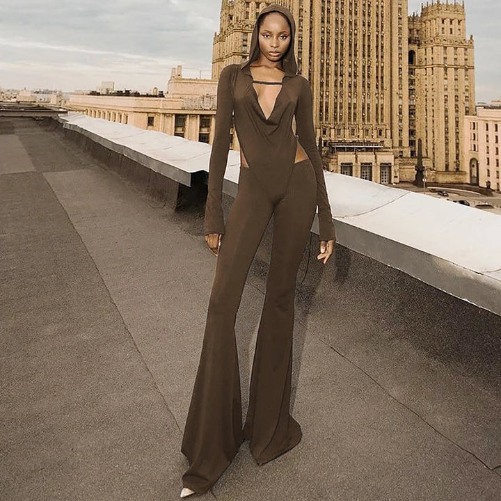 Pedal pushers jumpsuit with hat decoration STREET STYLE - Roxanne