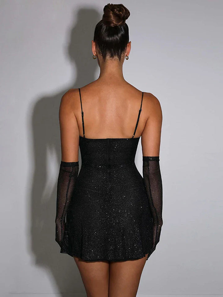 Evening Mini Dress with Glitter - Monica