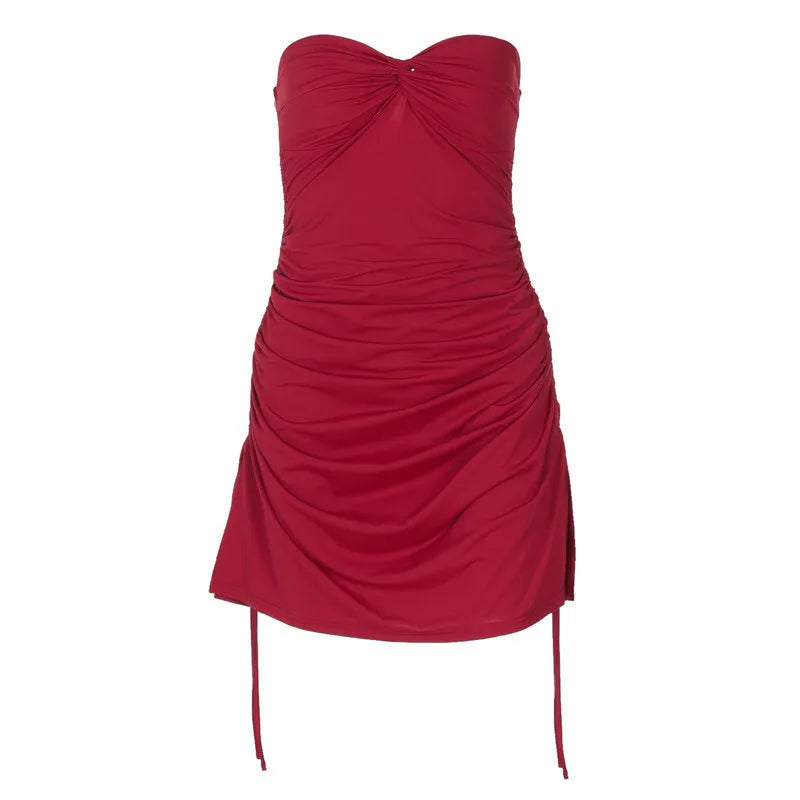 Strapless mini dress with ruching - Gabi