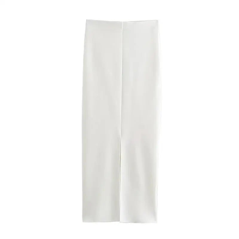 Two-Piece Knit Set with Buttoned Vest and Maxi Skirt - Polina