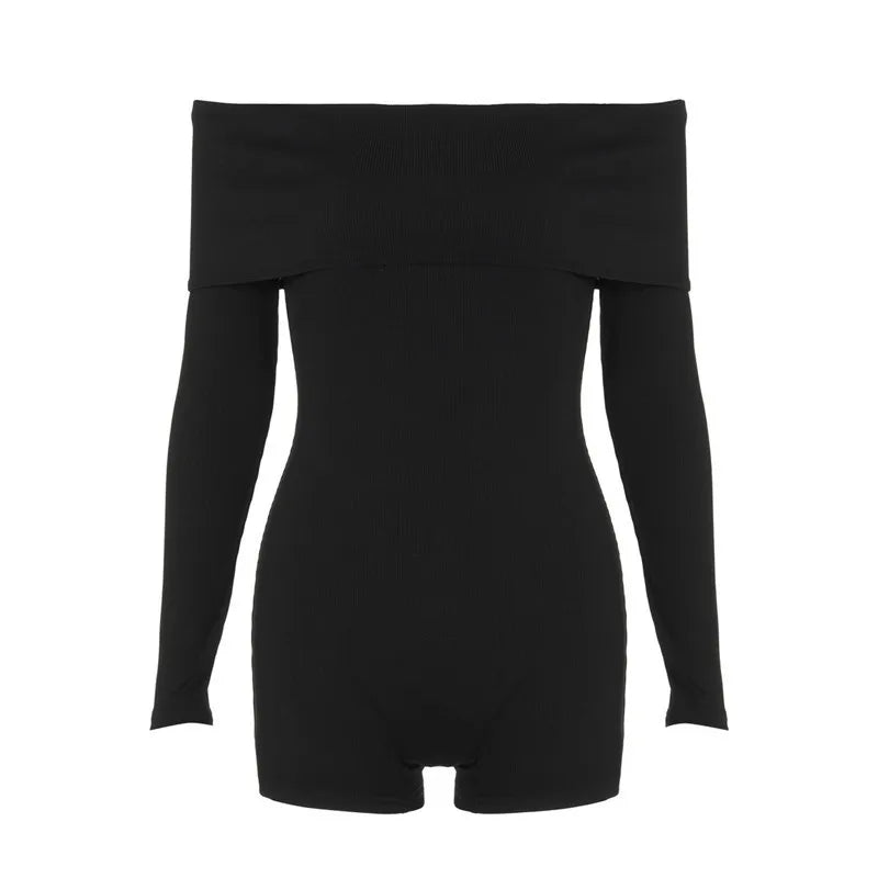 Knitted Off-Shoulder One-Piece Suit - Mai