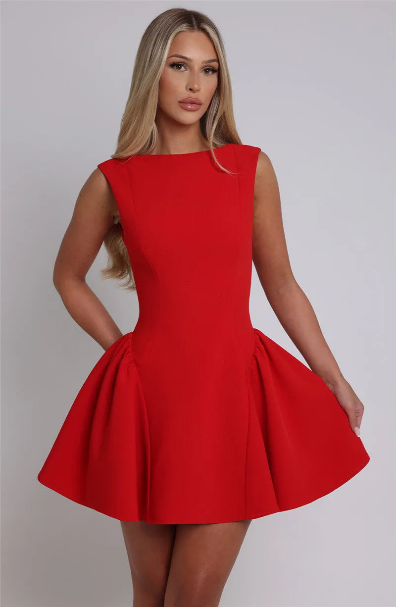 A-Line Mini Dress with Open Back - Mali