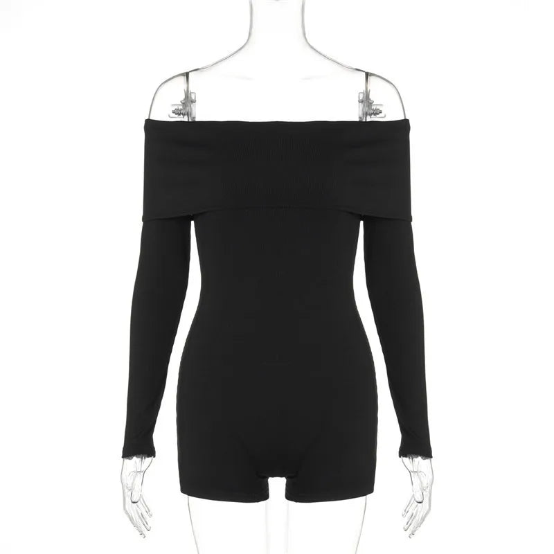 Knitted Off-Shoulder One-Piece Suit - Mai