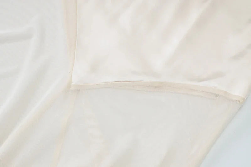 Maxi Satin Dress with Chiffon Detail and Open Back - Gracie