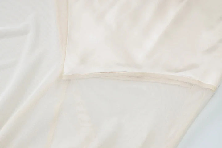 Maxi Satin Dress with Chiffon Detail and Open Back - Gracie