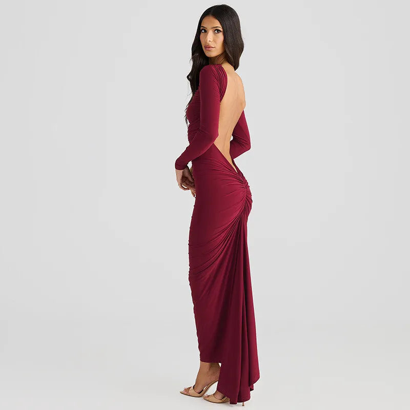 Fitted maxi dress with open back - Kiki