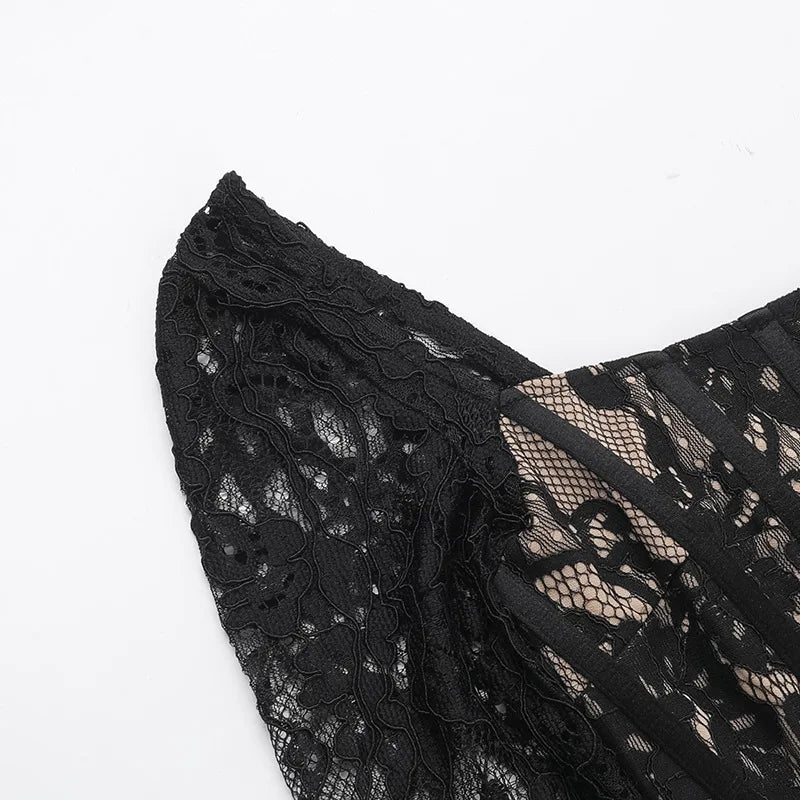 Lace mini dress with corset design - Ella Lee