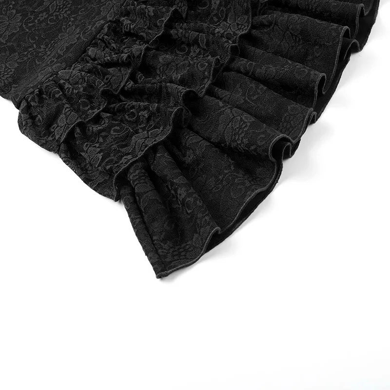Lace Mini Dress with Ruffle and Off-Shoulder - Shay