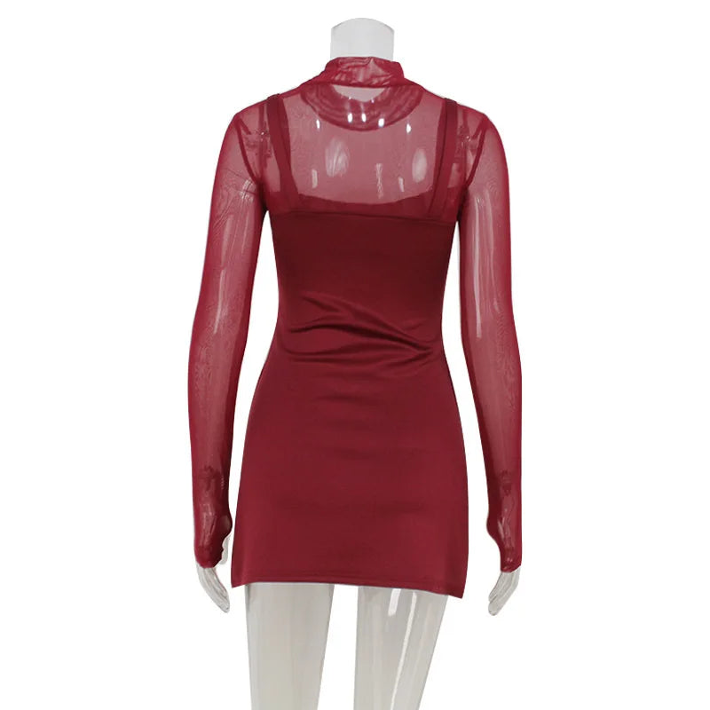 Tailored Golf Mini Dress with Mesh Design - Yilin