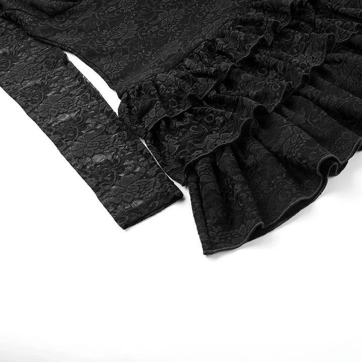 Lace Mini Dress with Ruffle and Off-Shoulder - Shay