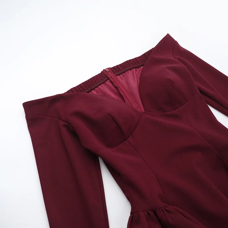 A-Line Mini Dress with Off-the-Shoulder Design - Bailey
