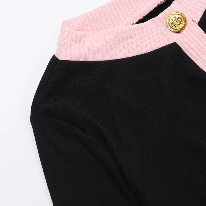 Short Knitted Tailored Jumpsuit with Button Detail - Hattie