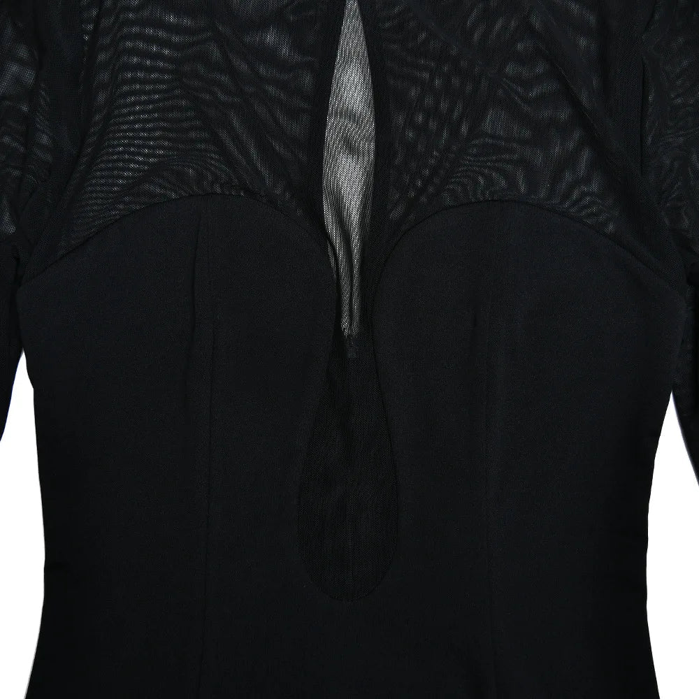Midi Dress with Chiffon Detail - Tanir