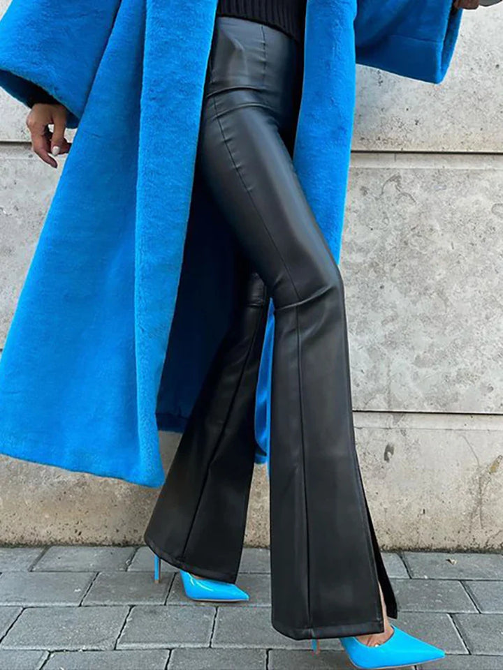 High-Waisted Leather Pants Pedal Pusher - Trixie