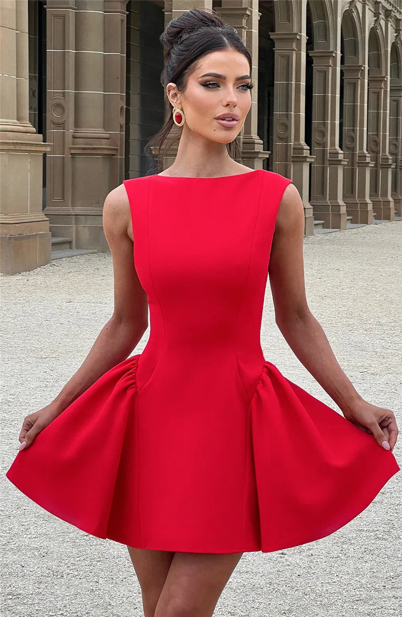 A-Line Mini Dress with Open Back - Mali