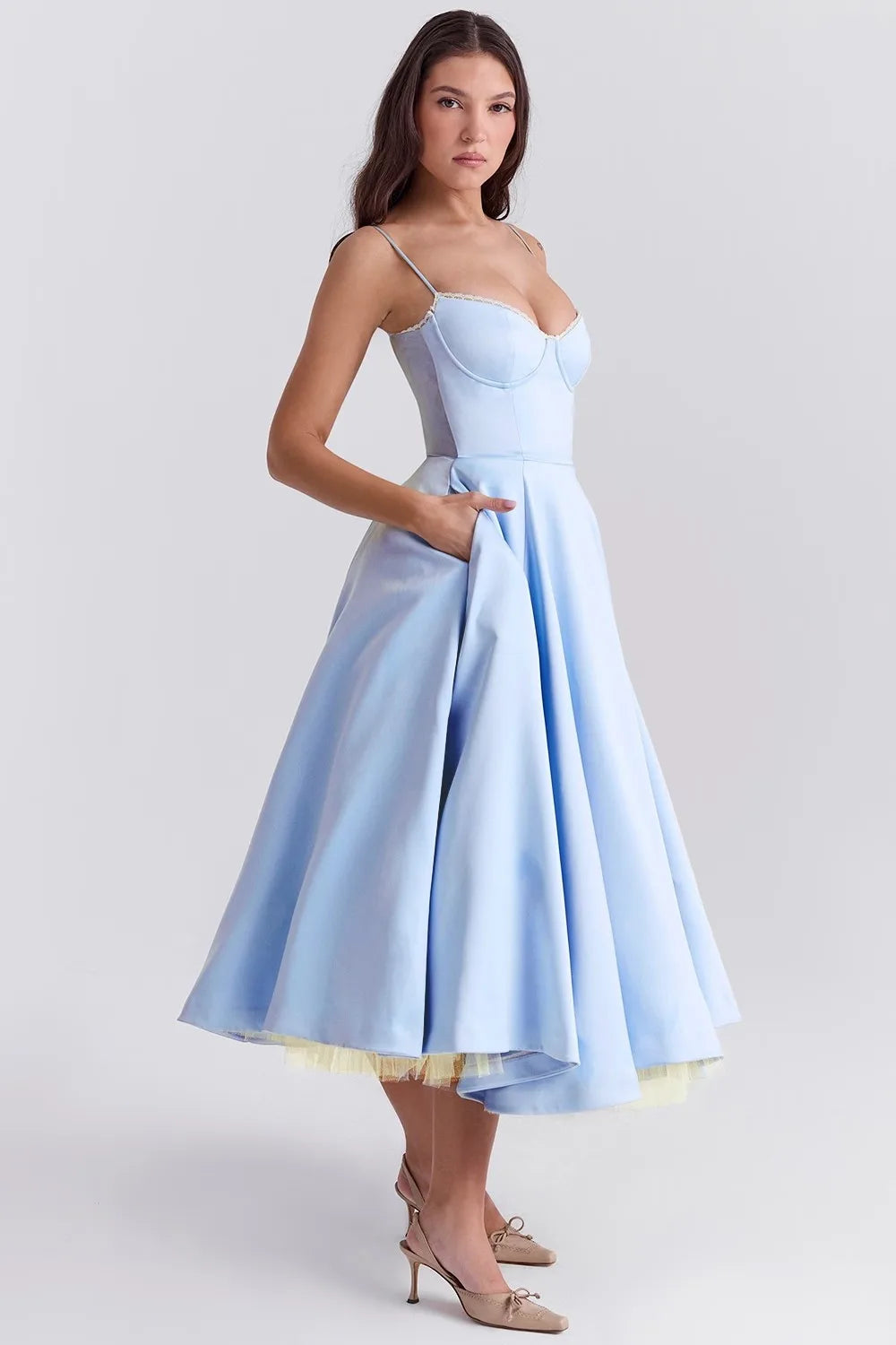 Midi Satin Dress - Adela