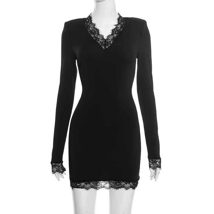 Mini Dress with Lace Decoration - MIRAN
