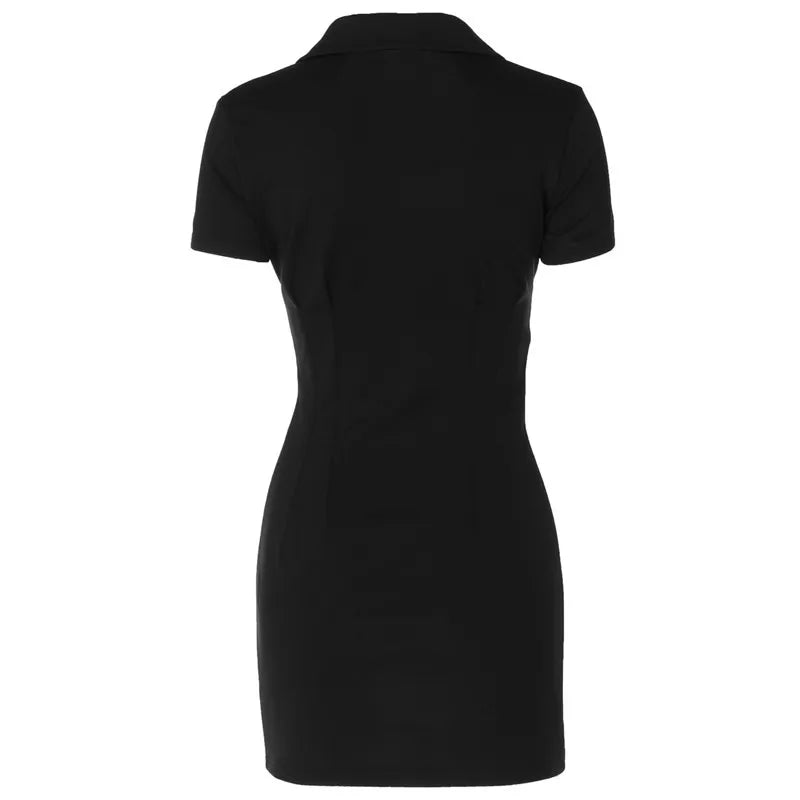 Tailored Mini Dress with Polo Collar - Patrisia