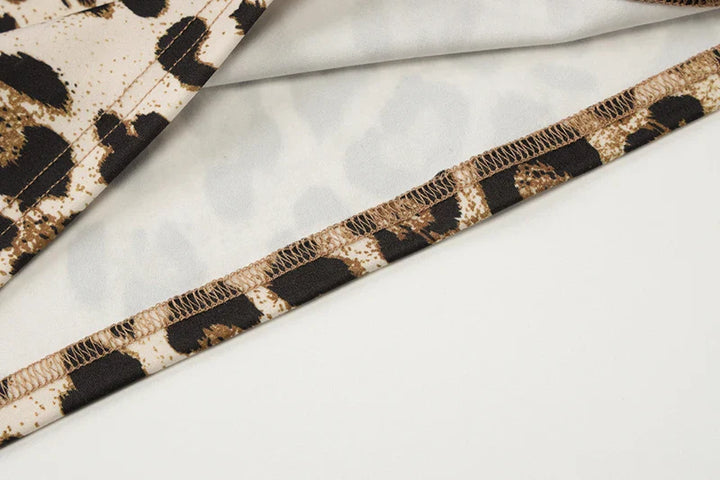 Leopard print maxi dress with turtleneck - Marilyn