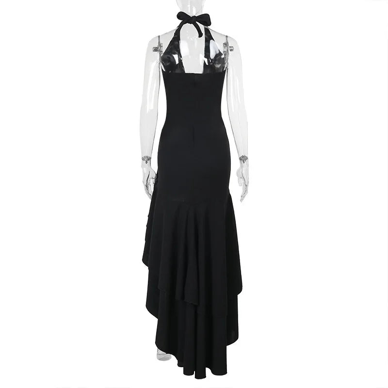 Maxi Dress with Ruffle and Open Back - Rosalina