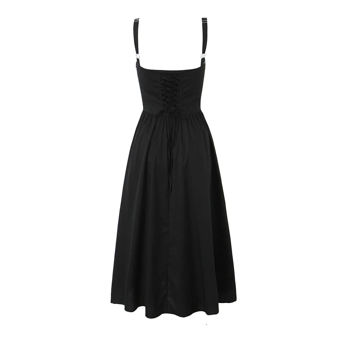 A-Line Midi Dress with Slit Detail - Paloma