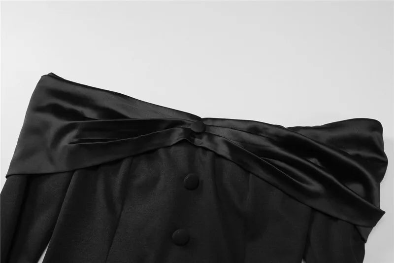 Mini A-line dress with off-shoulder and button decoration - Milian