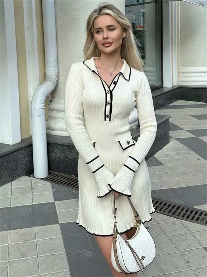 Knitted Maxi/Mini Dress with European Design - Marceline
