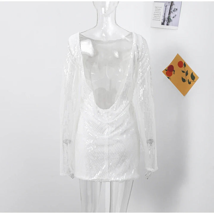 Mini sequin dress with open back - SOL
