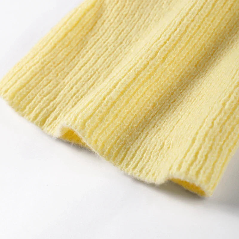 Two-piece knitted set with maxi skirt and tie-up top - Yamit