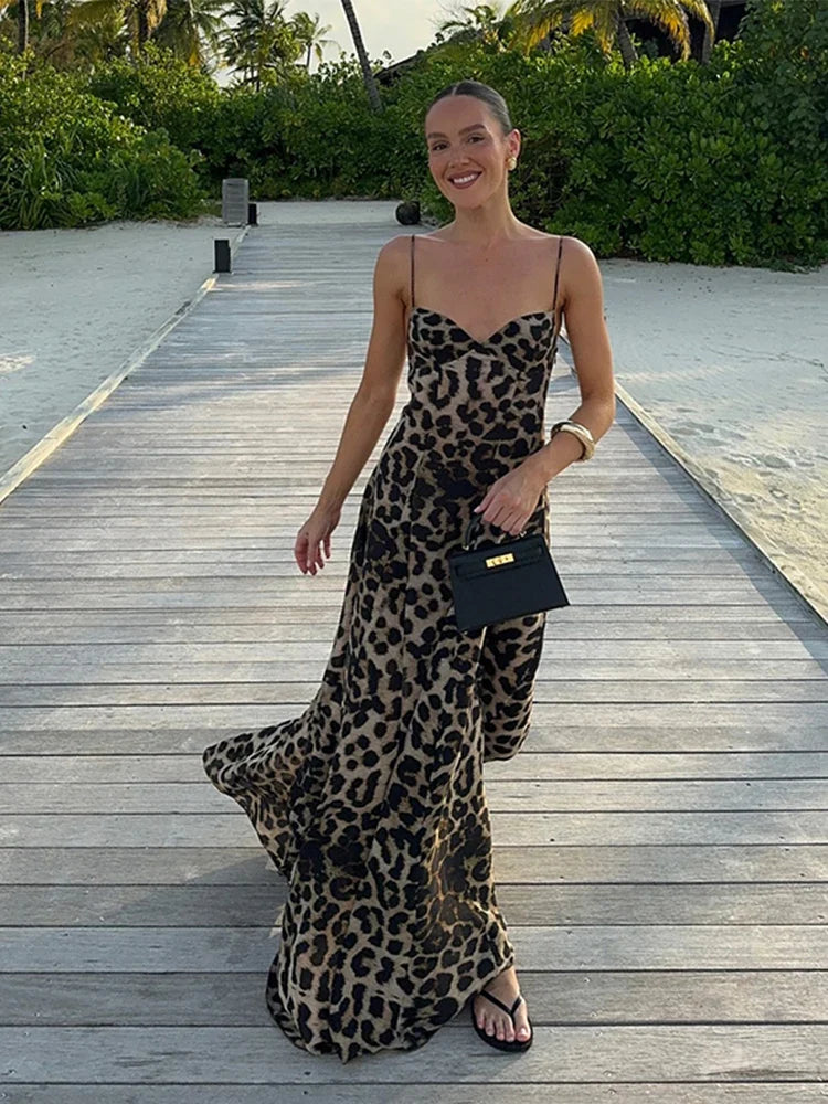 Leopard Print A-Line Maxi Dress - Milani