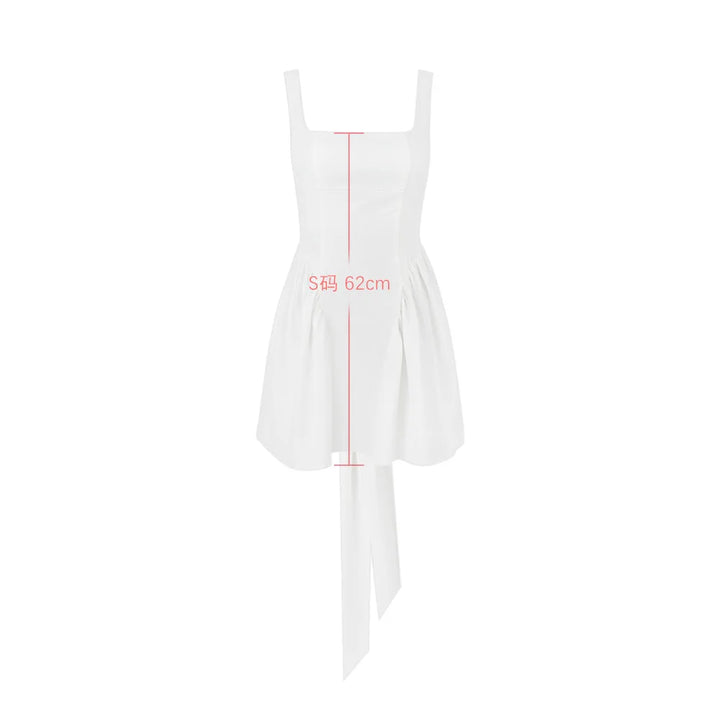 A-Line Mini Dress with Back Bow Tie - Linda