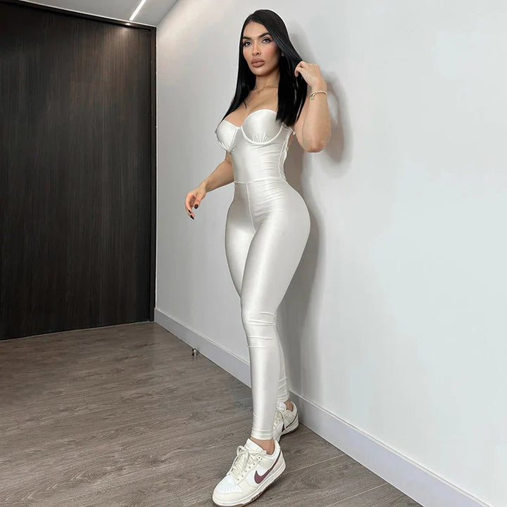 Strapless Shiny and Shaping Jumpsuit - Lorelai