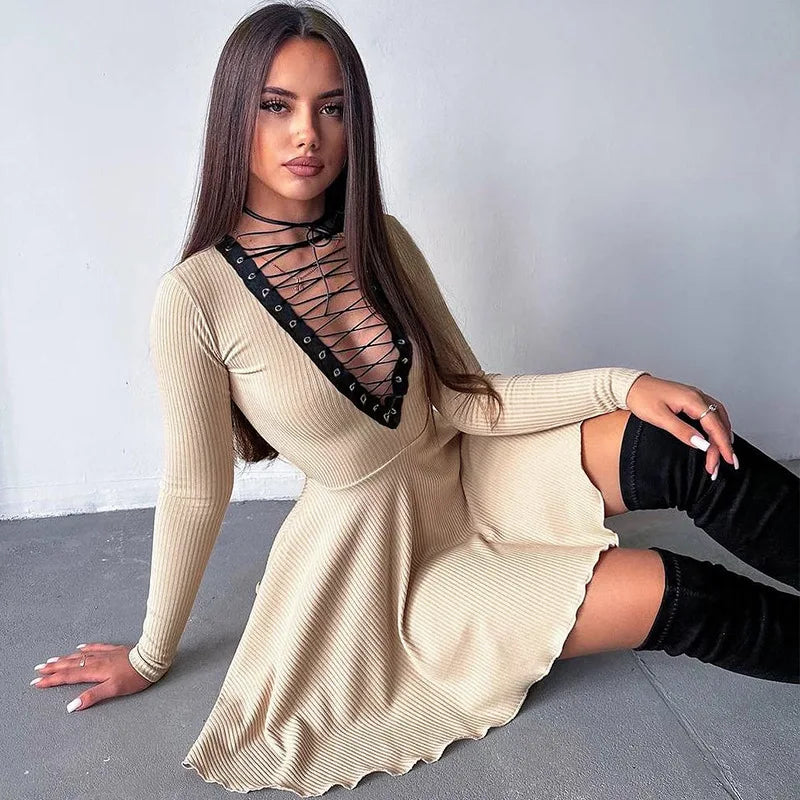Tie Mini Dress - Dafna