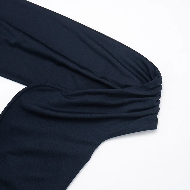 Maxi Dress with Ruching, Off-Shoulder Design, and Ruching Details - Fabiana