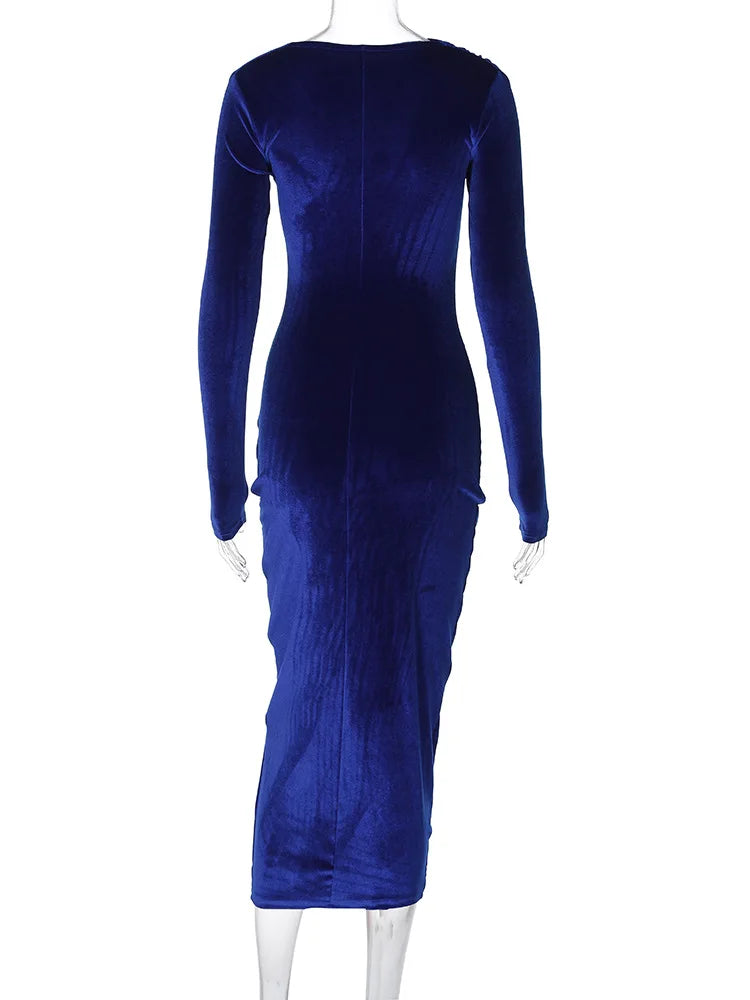 Velvet midi dress - Lorenza