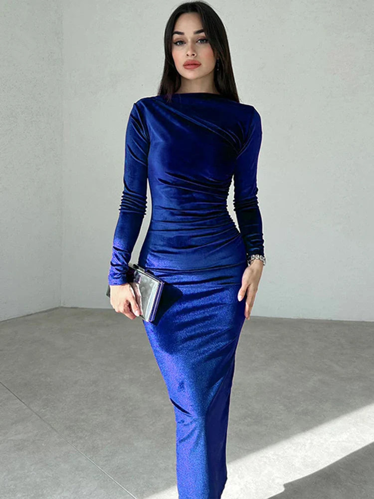 Velvet midi dress - Lorenza