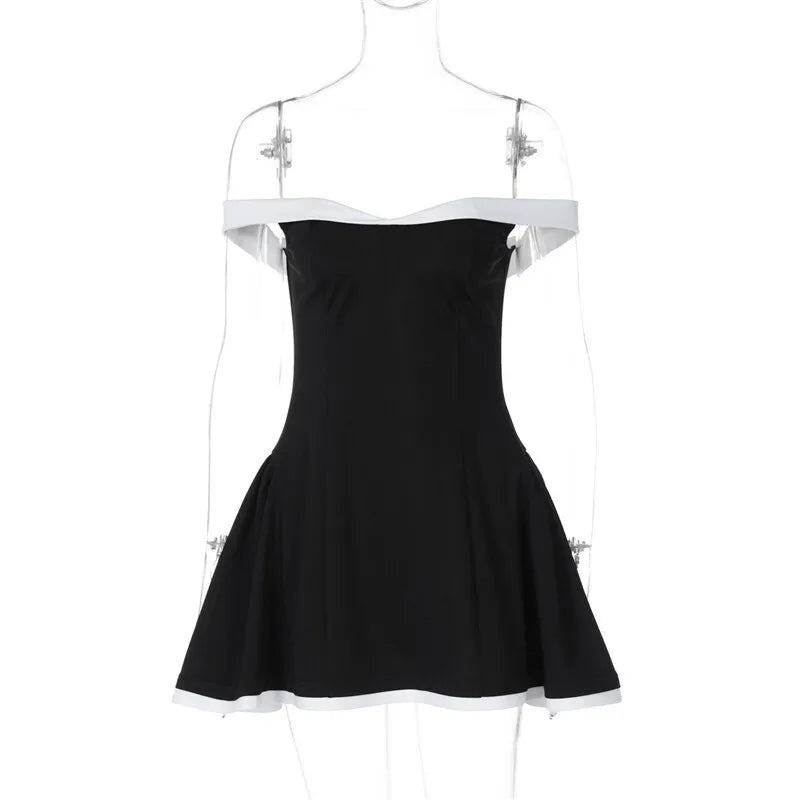 Mini A-line dress with off-shoulder - Margo