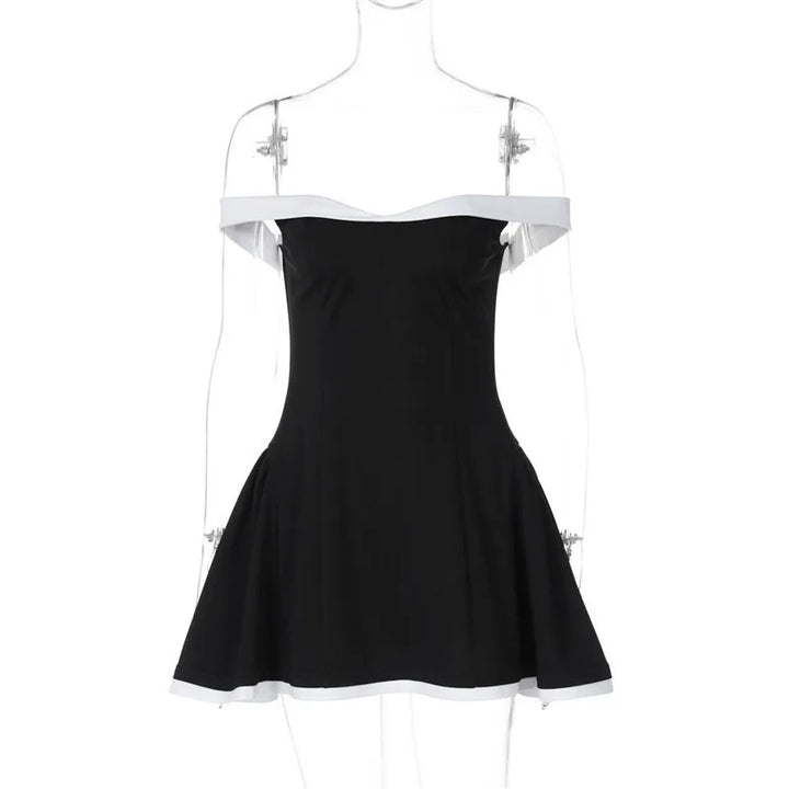 Mini A-line dress with off-shoulder - Margo