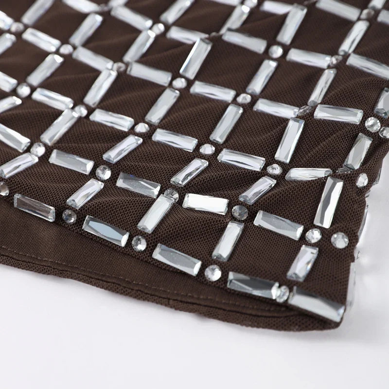 Strapless top / mini skirt / maxi dress / maxi dress with sparkling sequins design