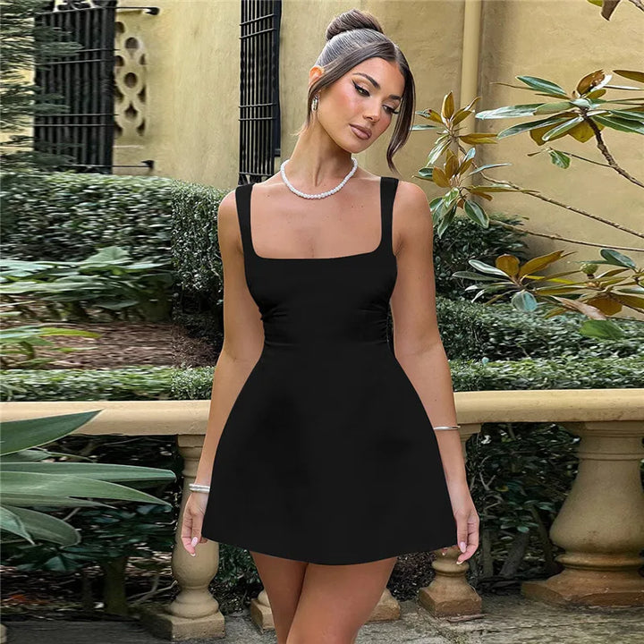 A-Line Satin Mini Dress - Lilan