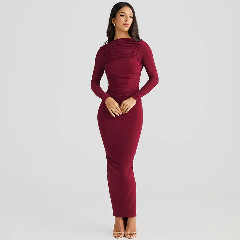 Fitted maxi dress with open back - Kiki