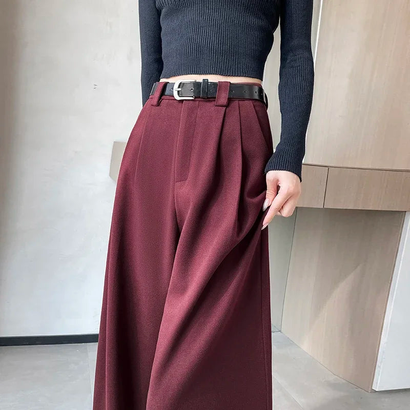 High-waisted tailored pants loose fit
